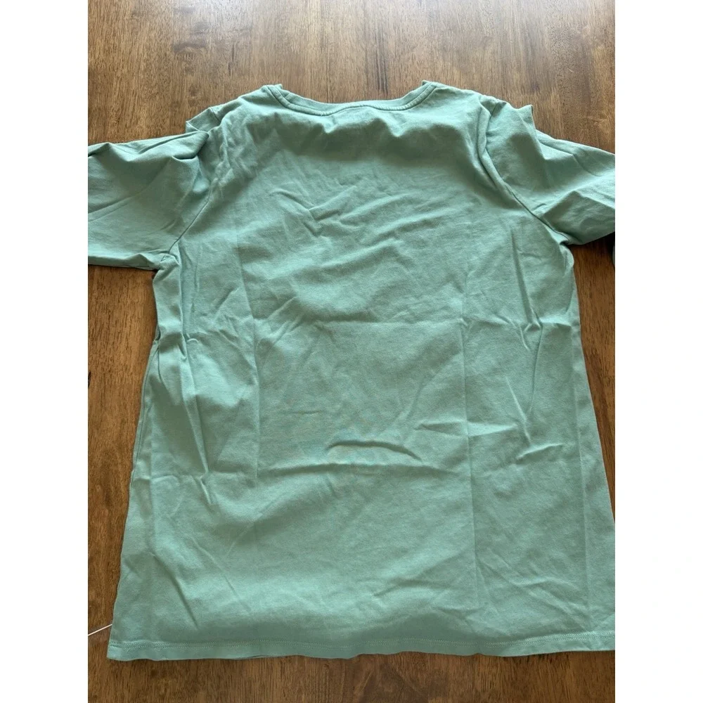 L.L. Bean Long Sleeve Graphic Tee Shirt Green Freeport Maine Men's Size M Tall